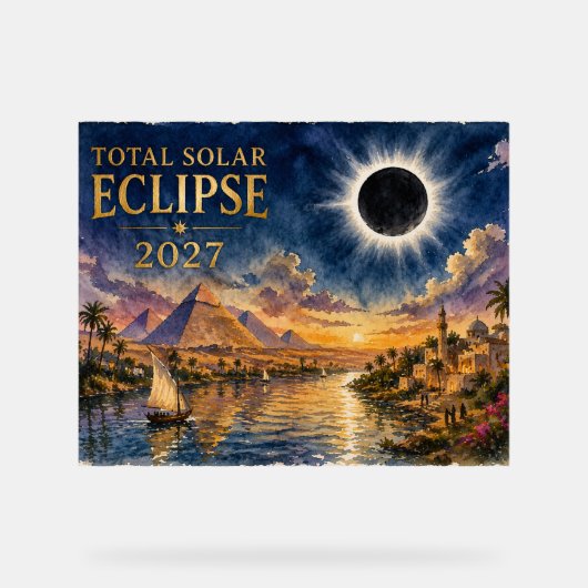 2027 Total Solar Eclipse Egypt アクリルサイン (正面)