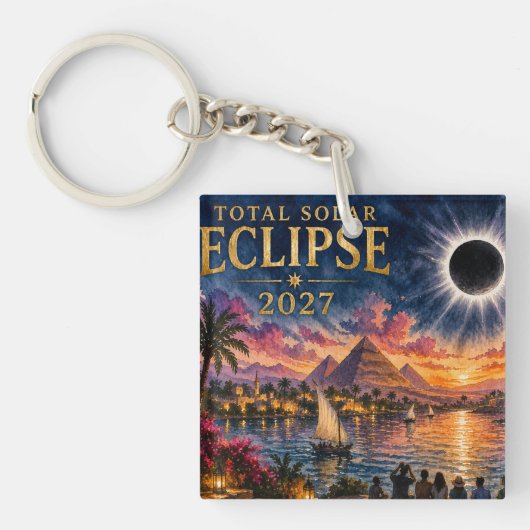 2027 Total Solar Eclipse Egypt キーホルダー (正面)