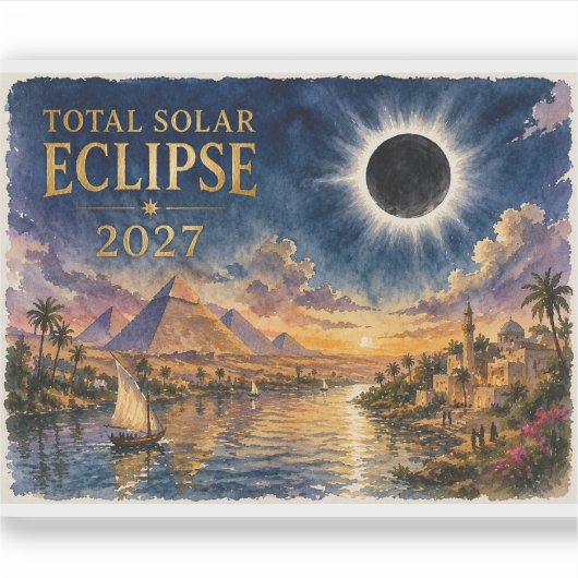 2027 Total Solar Eclipse Egypt シール (正面)