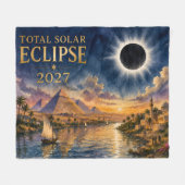 2027 Total Solar Eclipse Egypt フリースブランケット (正面(横))