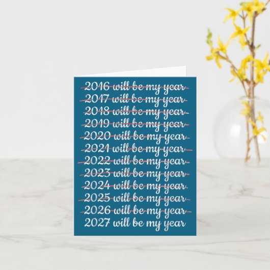2027 Will Be My Year Procrastination New Year Reso カード (黄色い花)