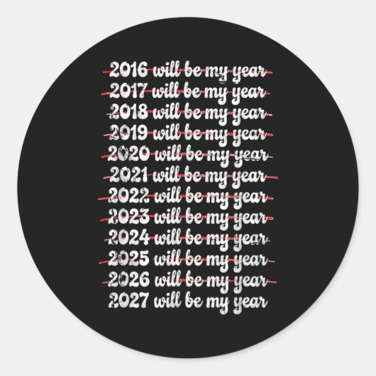 2027 Will Be My Year Procrastination New Year Reso ラウンドシール (正面)