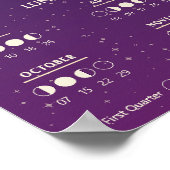 2027 Witchcraft Moth Celestial Lunar Moon Calendar ポスター (角)