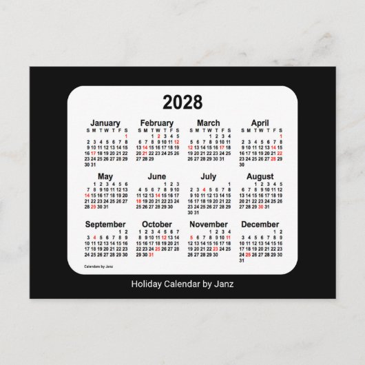 2028ブラックホリデーミニカレンダーバイジャンツ シーズンポストカード (正面)