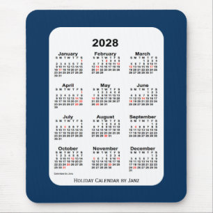 2028ホリデーポリスボックスブルーカレンダーバイジャン マウスパッド