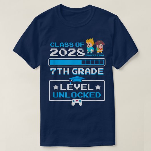2028年かわいいVの授業の7年生1日目 Tシャツ (デザイン正面)