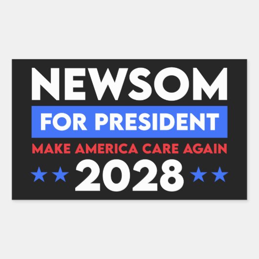 2028年に再びメイク・アメリカ気に大統領に新参者 長方形シール (正面)