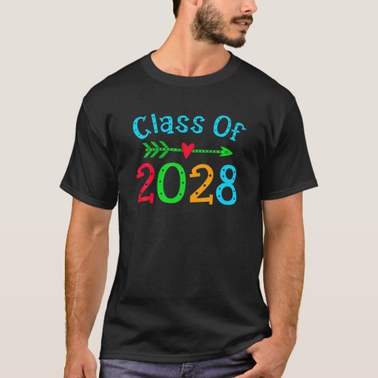 2028年のクラスは私と一緒に成長先生の学生 Tシャツ (正面)