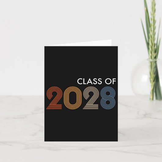 2028年の大学の高校の未来の卒業 カード (正面)