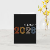 2028年の大学の高校の未来の卒業 カード (黄色い花)