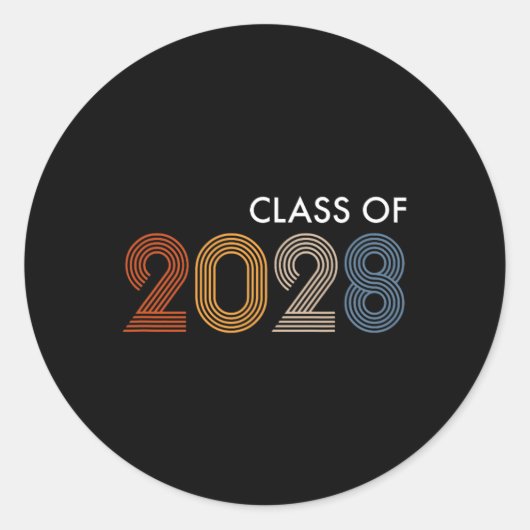 2028年の大学の高校の未来の卒業 ラウンドシール (正面)