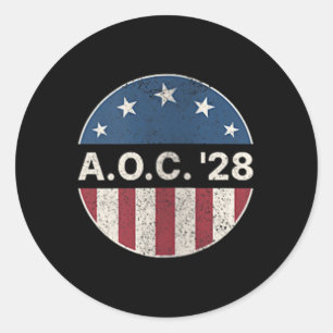 2028年アメリカ大統領の女性Aoc 2028 A.o.C. ラウンドシール