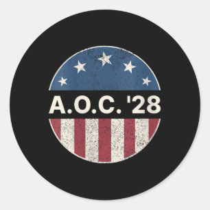 2028年アメリカ大統領の女性Aoc 2028 A.o.C. ラウンドシール