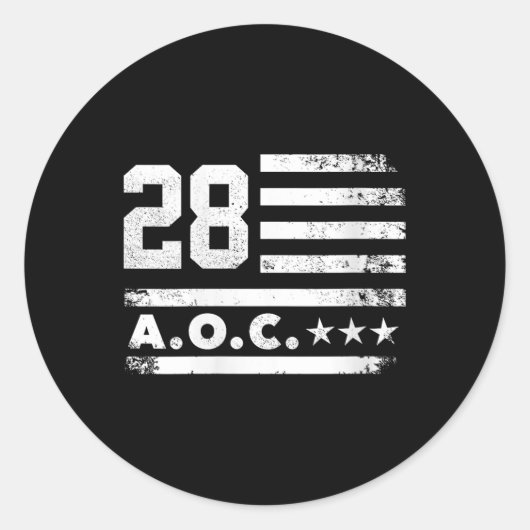 2028年アメリカ大統領の女性Aoc 2028 A.o.C. ラウンドシール (正面)