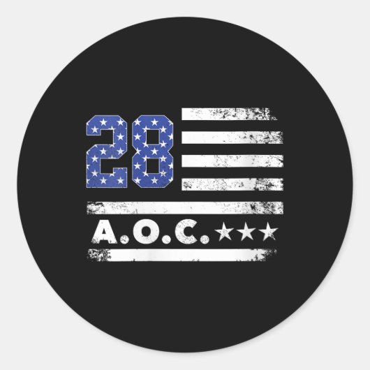 2028年アメリカ大統領の女性Aoc 2028 A.o.C. ラウンドシール (正面)