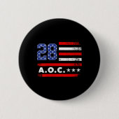 2028年アメリカ大統領の女性Aoc 2028 A.o.C. 缶バッジ (正面)