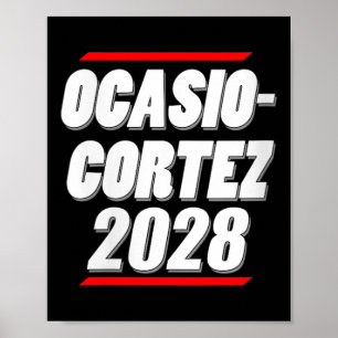 2028年オカシオ・コルテス女史 – Aoc大統領!V-n ポスター