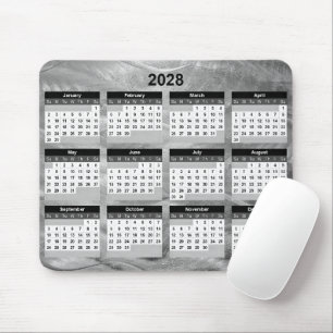 2028年カレンダー ブラッシュドスチール ウェーブ アブストラクト マウスパッド