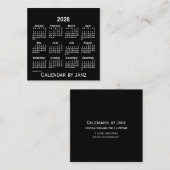 2028年ネオンホワイトカレンダーバイジャンツ スクエア名刺 (正面/裏面)