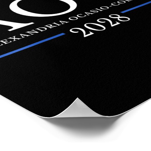 2028年プレジデントの女性AocシンプルWomeのサイン ポスター (角)