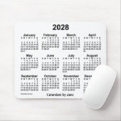 2028年ホワイトカレンダー(Janz Mouse Pad) マウスパッド (マウス)
