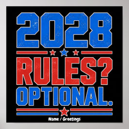2028年ルールは任意 楽しい政治ユーモア選挙 ポスター