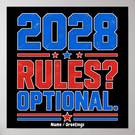 2028年ルールは任意 楽しい政治ユーモア選挙 ポスター (正面)