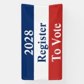 2028年レッドホワイトとブルーレジスタに投票 横断幕 (縦)
