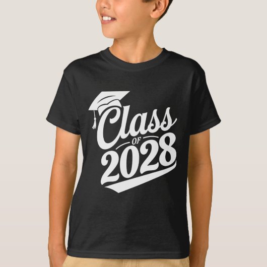 2028年卒業おめでとう 卒業式 卒業お祝い Tシャツ (正面)