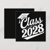 2028年卒業おめでとう 卒業式 卒業者 招待状 (正面/裏面)