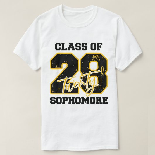 2028年卒業予定 高校2年生 入学準備 Tシャツ (デザイン正面)