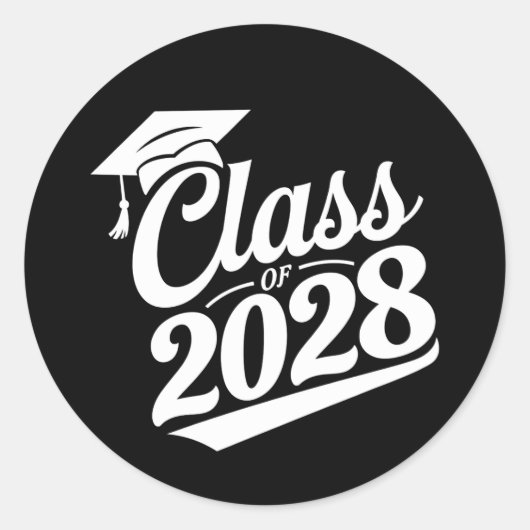 2028年卒業生 卒業おめでとう ラウンドシール (正面)