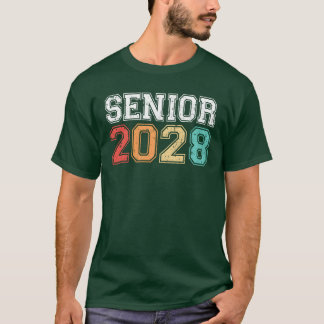 2028年卒業 懐かしいレトロな女子高生 Tシャツ