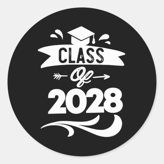 2028年卒業Tシャツ 2028年卒 ラウンドシール (正面)