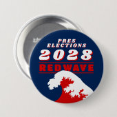 2028年大統領選挙レッドウェーブ 缶バッジ (正面&裏面)