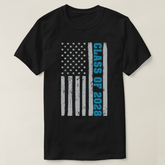 2028年米国州旗の卒業式クラス Tシャツ (デザイン正面)