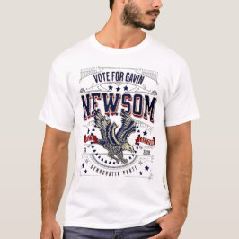 2028年 ガビン・ニュースム支持 イーグル・パトリオティック Tシャツ