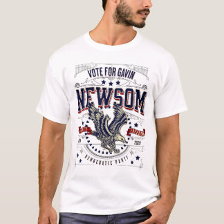 2028年 ガビン・ニュースム支持 イーグル・パトリオティック Tシャツ