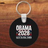 2028年 バラク・オバマ大統領 愛国民主党 キーホルダー (正面)