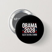 2028年 バラク・オバマ大統領 愛国民主党 缶バッジ (正面&裏面)