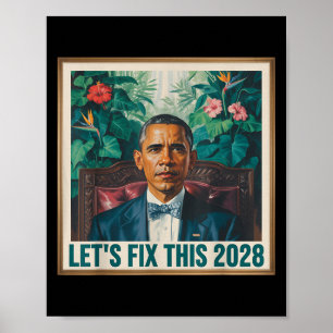 2028年 バラク・オバマ大統領 愛国民主党Tシャツ ポスター