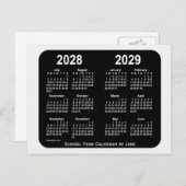 2028年～2029年Smokey Neon School Year Calendar by Jan ポストカード (正面/裏面)