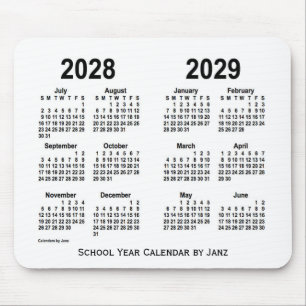 2028-2029ホワイトスクールカレンダーby Janz マウスパッド