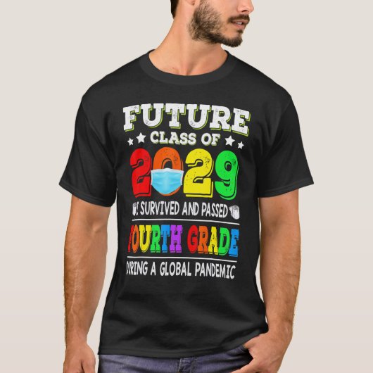 2028 2029年度新入生 マスクで学校生活 Tシャツ (正面)