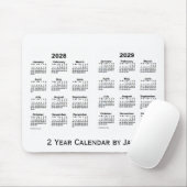 2028-2029白2年カレンダーby Janzマウスパッド マウスパッド (マウス)