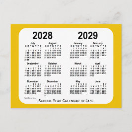 2028-2029金ゴールドミニスクール年カレンダー ポストカード