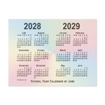 2028-2029 Rainbow Cloud School Calendar by Janz