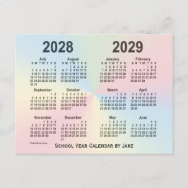 2028-2029 Rainbow Cloud School Calendar by Janz ポストカード