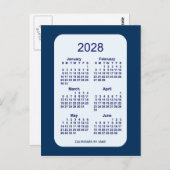 2028 Alice Blue 6ヶ月ミニカレンダーby Janz ポストカード (正面/裏面)