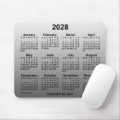 2028 Janz Mouse padによる2028色あせ白カレンダー マウスパッド (マウス)